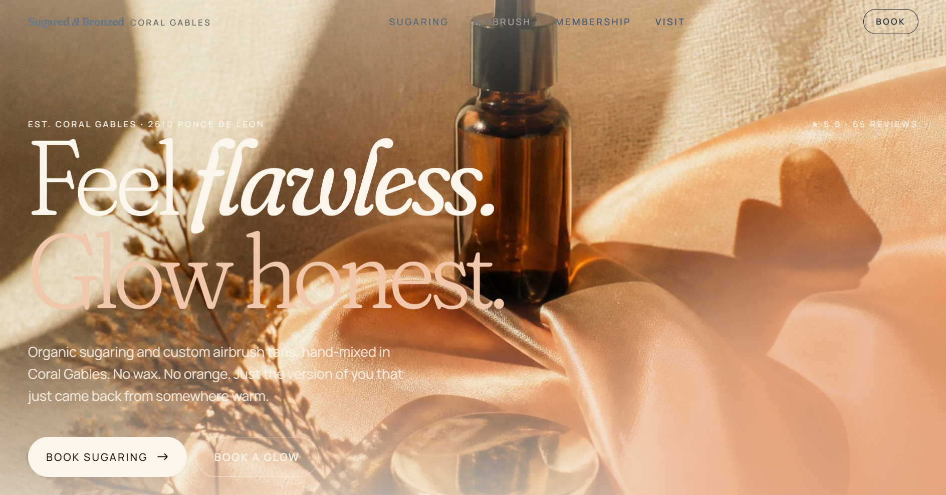 Sugared & Bronzed — Salon website by JWebsites